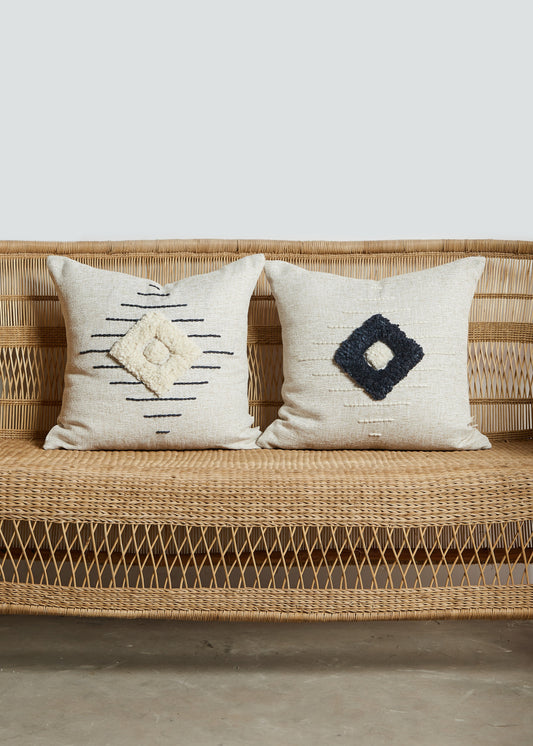 Khanya Throw Pillow in Grey and White