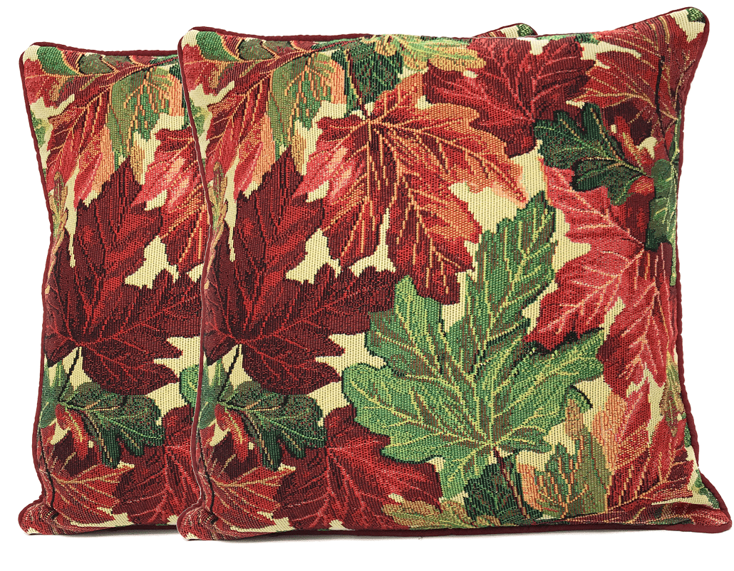 Tache Warm Colorful Thanksgiving Leaves Fall Foliage Throw Pillow Cover (FF11516CC)