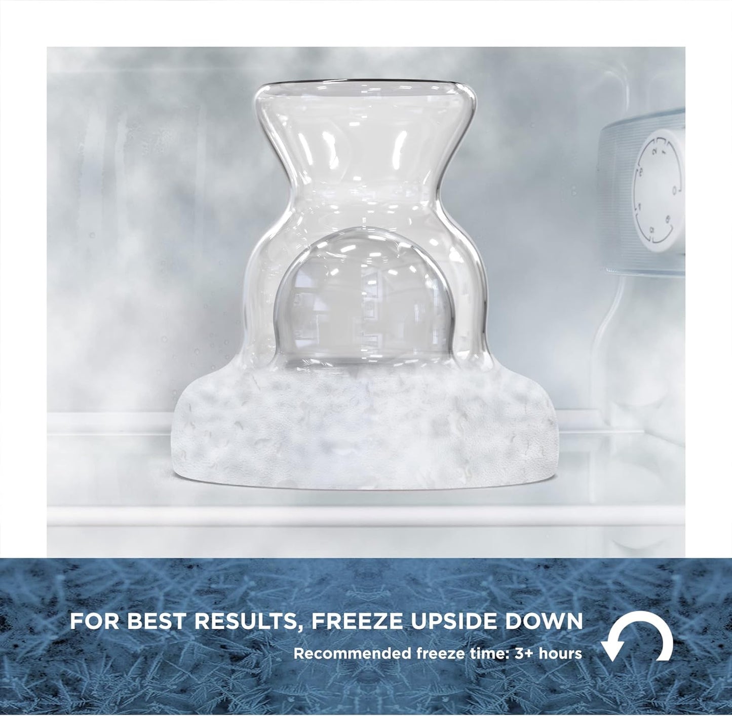 Frozen Margarita Glass - Stemless 12oz Double Wall Freezable Gel Chiller Cocktail Glass - Ice Cold Freezer Drinking Cup, Gift Boxed Present for Christmas, Birthday (1 count)