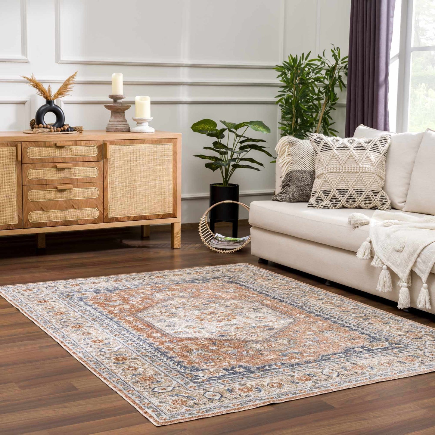 Gael Rust Boutique Washable Rug
