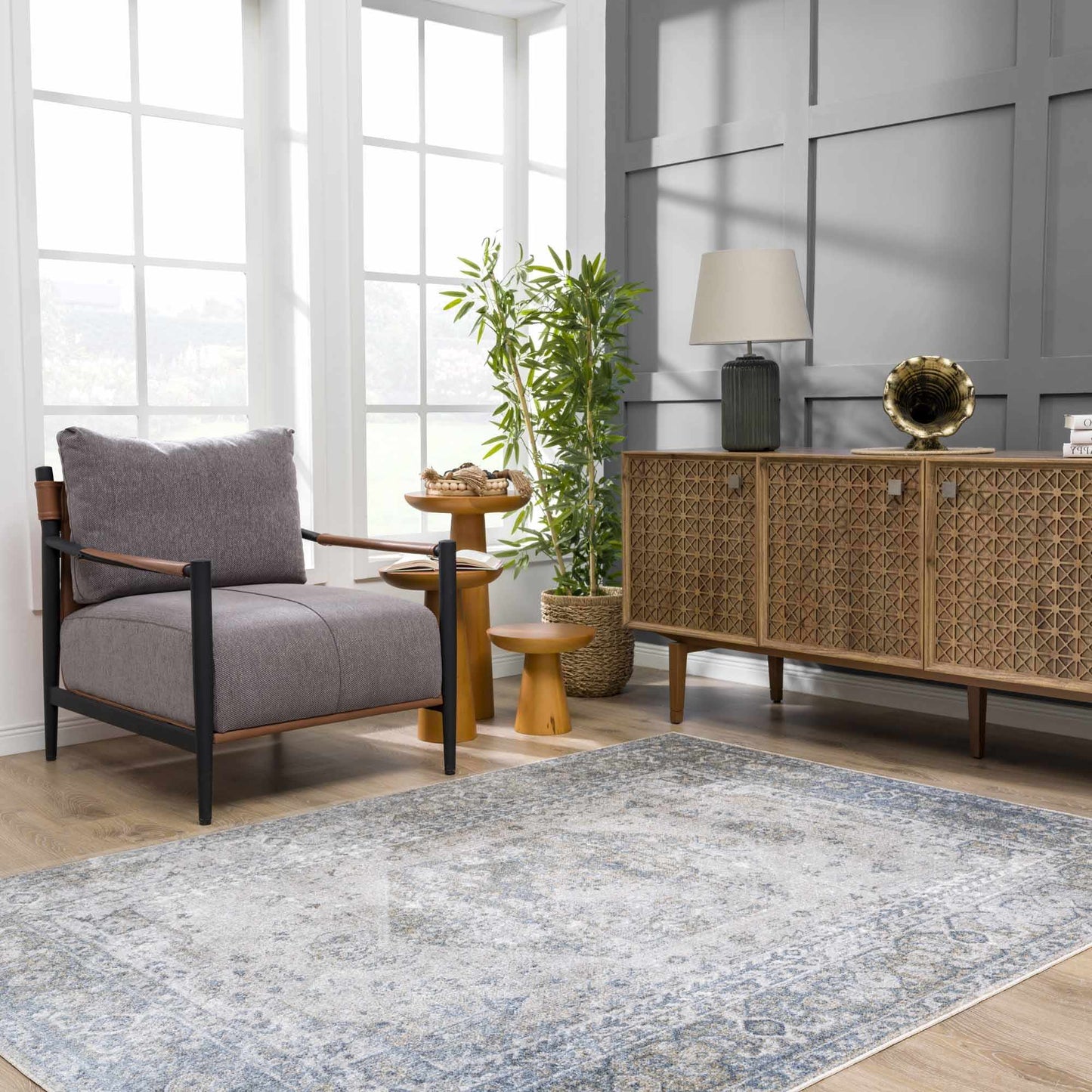 Gael Blue Boutique Washable Rug