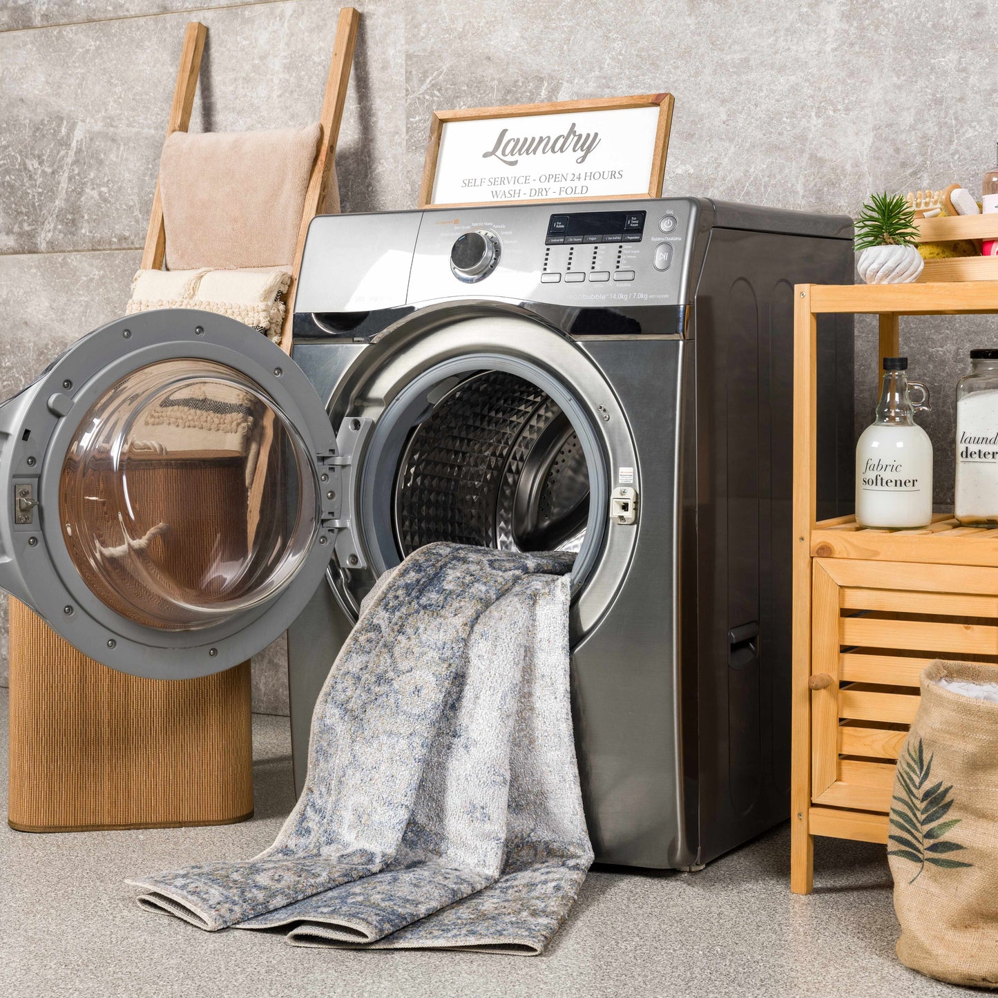 Gael Blue Boutique Washable Rug