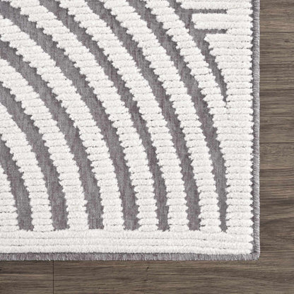 Deron Gray Rainbow Washable Rug