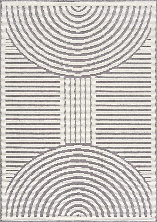 Deron Gray Rainbow Washable Rug