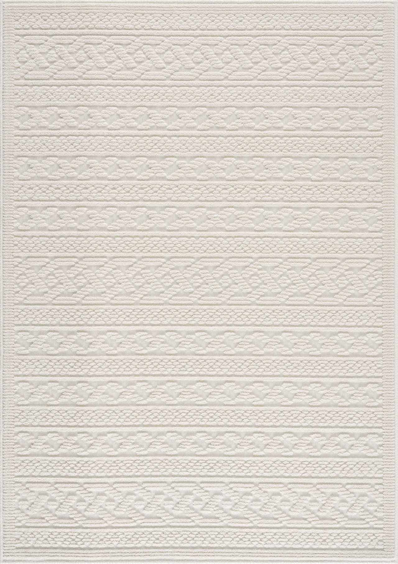 Fadey White 3D Washable Rug