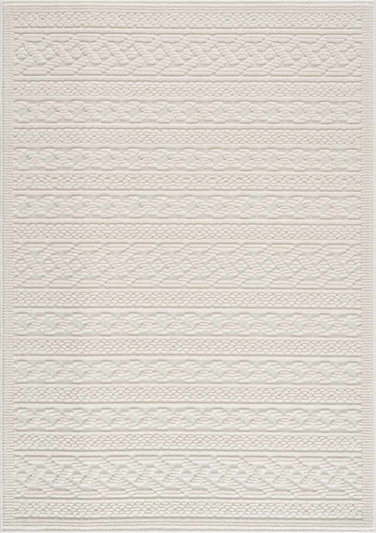 Fadey White 3D Washable Rug