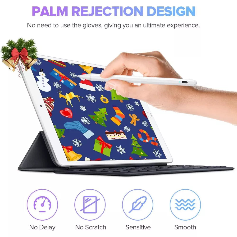 Link Stylus Pen For Apple iPad 9th & 10th Generation 2x Fast Charge 2018-2024 iPad Pro11&12.9 iPad Air 3/4/5 iPad 6-10 iPad Mini 5/6 Gen - White