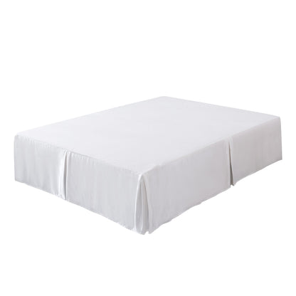 Satin Tailored Platform Bed Skirt, Pearl White, 14-Inch Drop