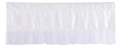 Pearl White Polyester Satin Ruffle Valance