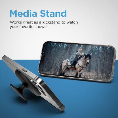 Magnetic Phone Grip - Designed for MagSafe, iPhone 15 Pro Max and iPhone 14/13/12 Cases and Accessories (2-in-1 Holder + Kickstand)