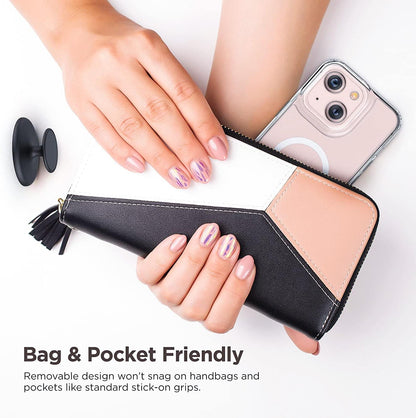 Magnetic Phone Grip - Designed for MagSafe, iPhone 15 Pro Max and iPhone 14/13/12 Cases and Accessories (2-in-1 Holder + Kickstand)