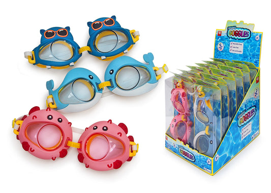 3-Pack Kids Novelty Character Adjustable Swim Goggles, Ages 3+