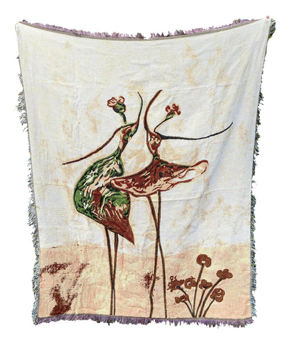 Tache Abstract Art Ballet Dancers Afghan Tapestry Throw Blanket with Fringe (2500)