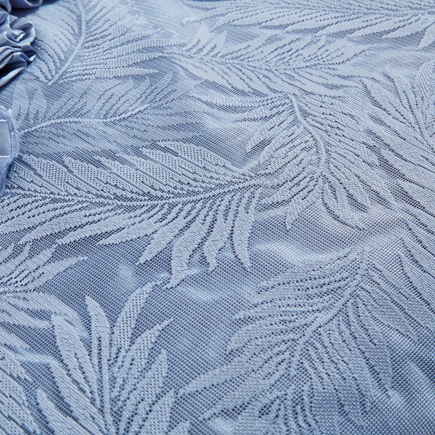 Tache Satin Floral Lace Ruffle Sweet Victorian Luxurious Blue Comforter Set (MZ002B)