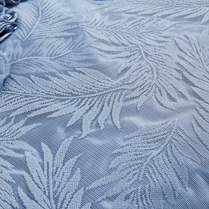 Tache Satin Floral Lace Ruffle Sweet Victorian Luxurious Blue Comforter Set (MZ002B)