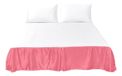 Tache Satin Pink Lustrous Sweet Victorian Tailored Platform 14" Bed Skirt Dust Ruffle (MZ002)