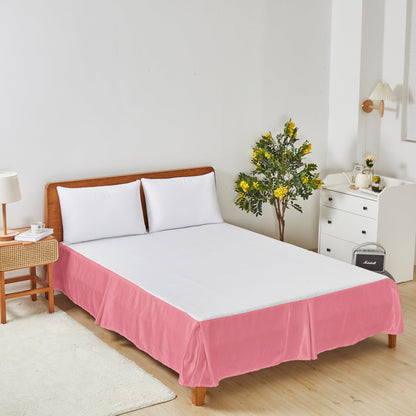 Tache Satin Pink Lustrous Sweet Victorian Tailored Platform 14" Bed Skirt Dust Ruffle (MZ002)