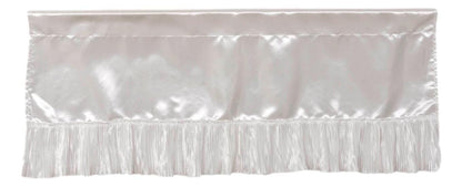Tache Satin Ruffle Sweet Victorian Window Curtain Tailored Valance 18x52" White (MZ002)