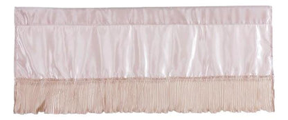 Crème Beige Polyester Satin Ruffled Valance, 18x52"