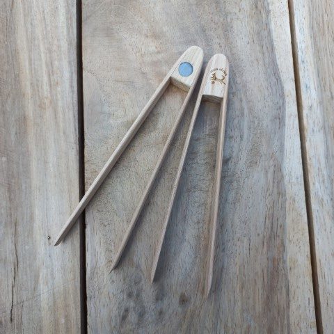 Magnetic Wooden Toast & Garnish Tongs