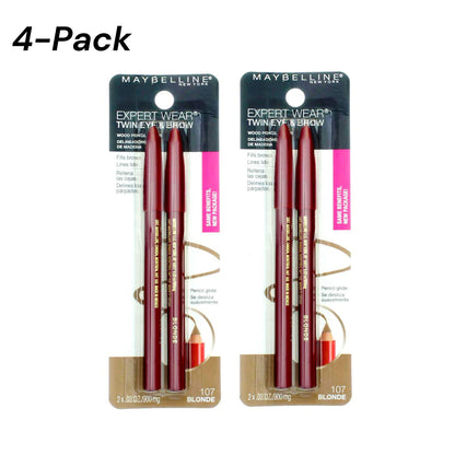 Maybelline Expert Eyes Brow And Eye Pencil, Blonde [107], 0.03 oz (Pack of 4)