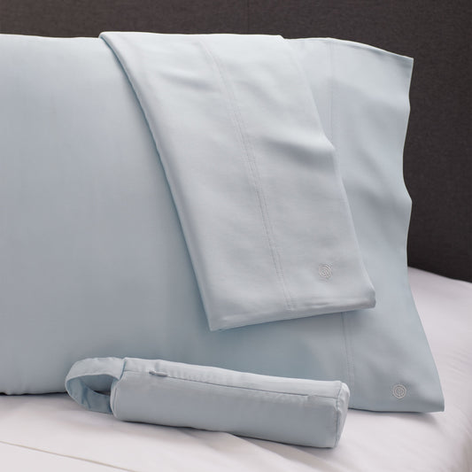 Clean Design Home® Satin Pillowcase, set of 2 + Matching Travel Bag