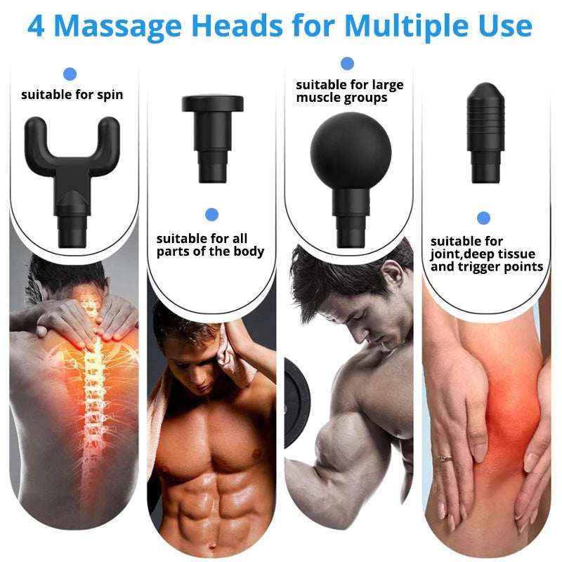 Deep Tissue Massage Gun with Interchangeable Heads
