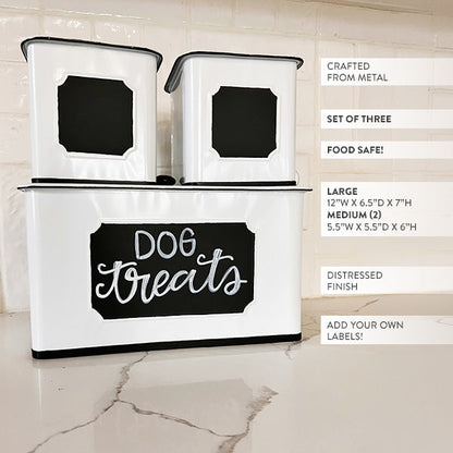 Customizable Metal Kitchen Canisters, Set of Three