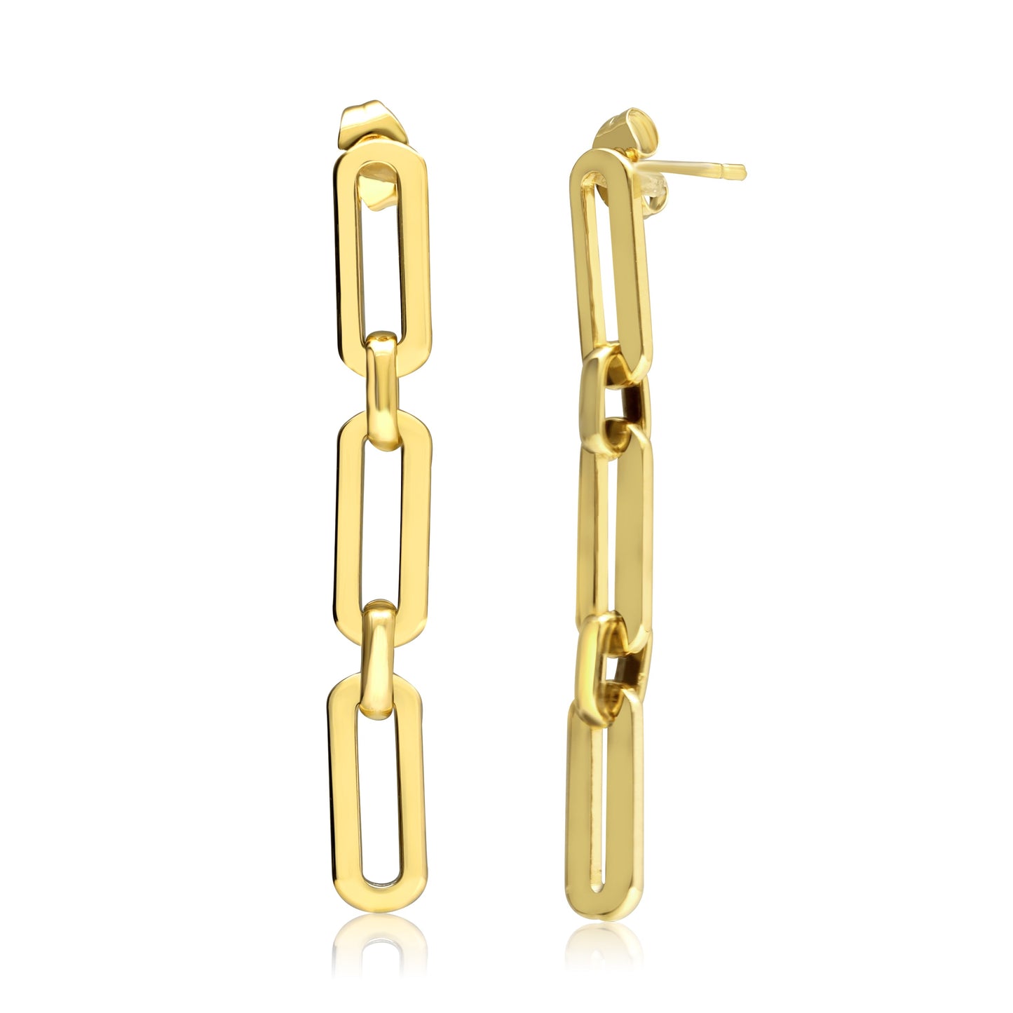 Cuba Chain Link Gold Plated Stainless Steel Earring with Gift Pouch