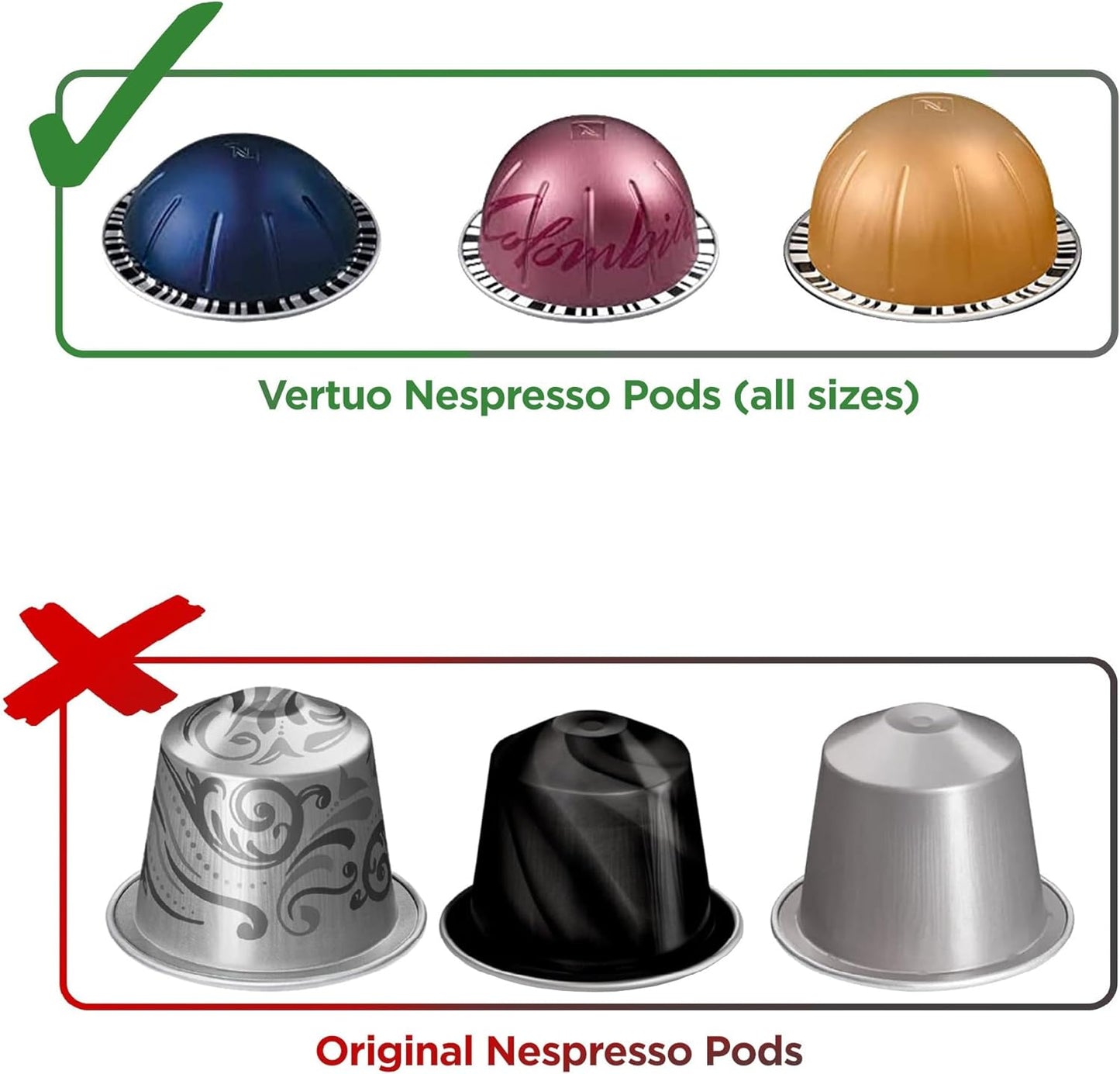 Small Vertuo Capsule Organizer Shelf, Compatible with Nespresso Pods Holder Wall Mount for 10 Coffee Cups, Easy Flavor Access (Adhesive Backing) Clear Acrylic