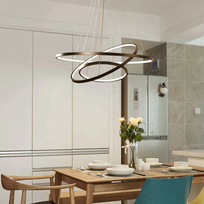 Acrylic and Aluminum Cascading Circle Pendant Light