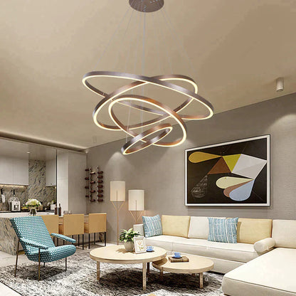 Acrylic and Aluminum Cascading Circle Pendant Light