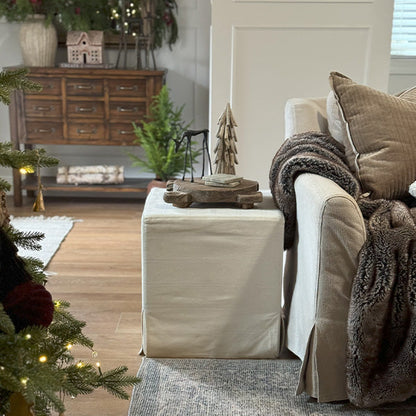 Deluxe Slipcover Upholstered Ottoman