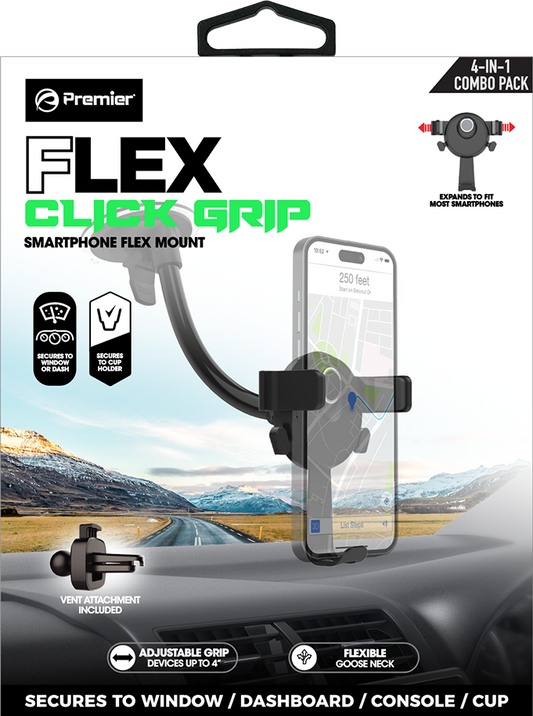 Versatile Visibility: Flex Click Window Dash Flex Mount for Secure Device Placement
