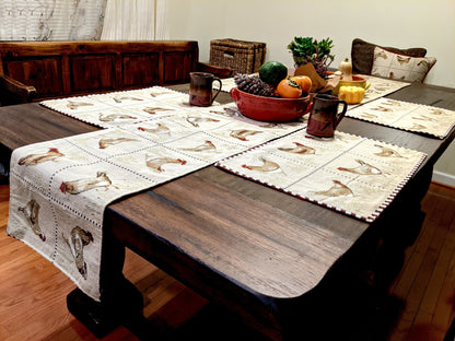 Tache Country Farmhouse Rooster Hens Woven Tapestry Placemat Set (13139PM)