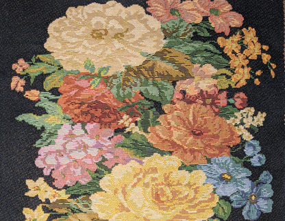 Tache Black Victorian Country Rustic Floral Midnight Awakening Tapestry Throw Pillow Cover (3089BL)