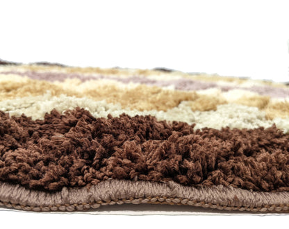 Tache 20x32 Inch Striped Brown and Beige Bathroom Rugs (TARBS2032)