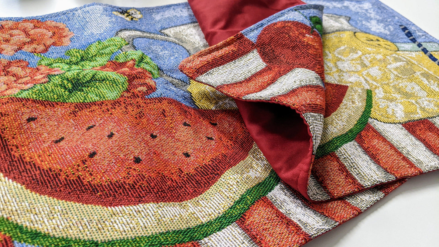 Tache Fruity Drinks Watermelon Lemonade Woven Tapestry Placemat Set (13082PM)