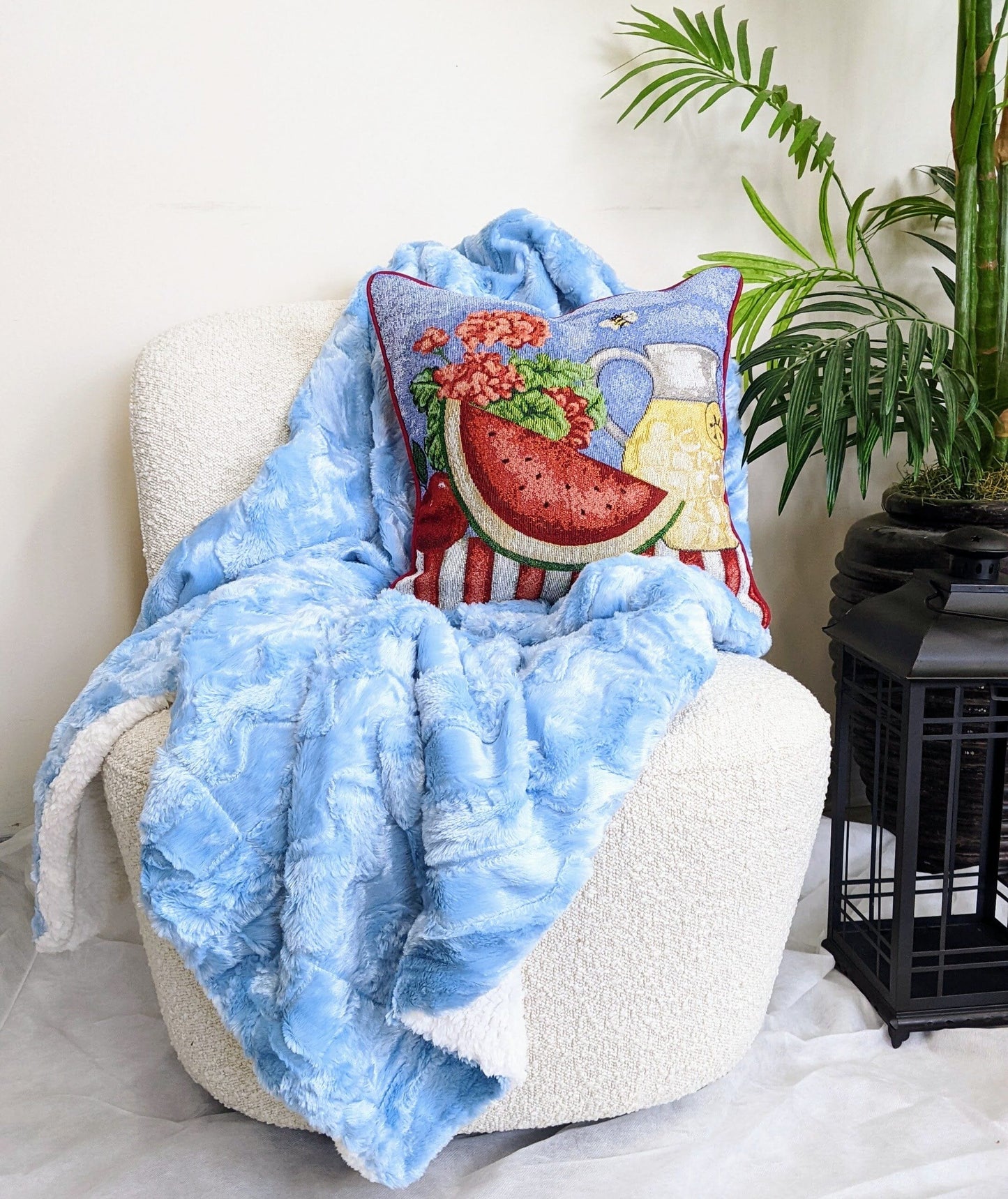 Tache Fruity Drinks Watermelon Lemonade Woven Tapestry Accent Throw Pillow Cover (13082CC)