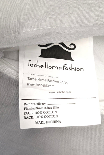 Tache Cotton Light Grey Silver Soothing Pastel Cushion Covers / Euro Sham (JHW-862)