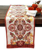 Tache Elegant Burgundy Ornate Paisley Woven Tapestry Table Runner (18194)