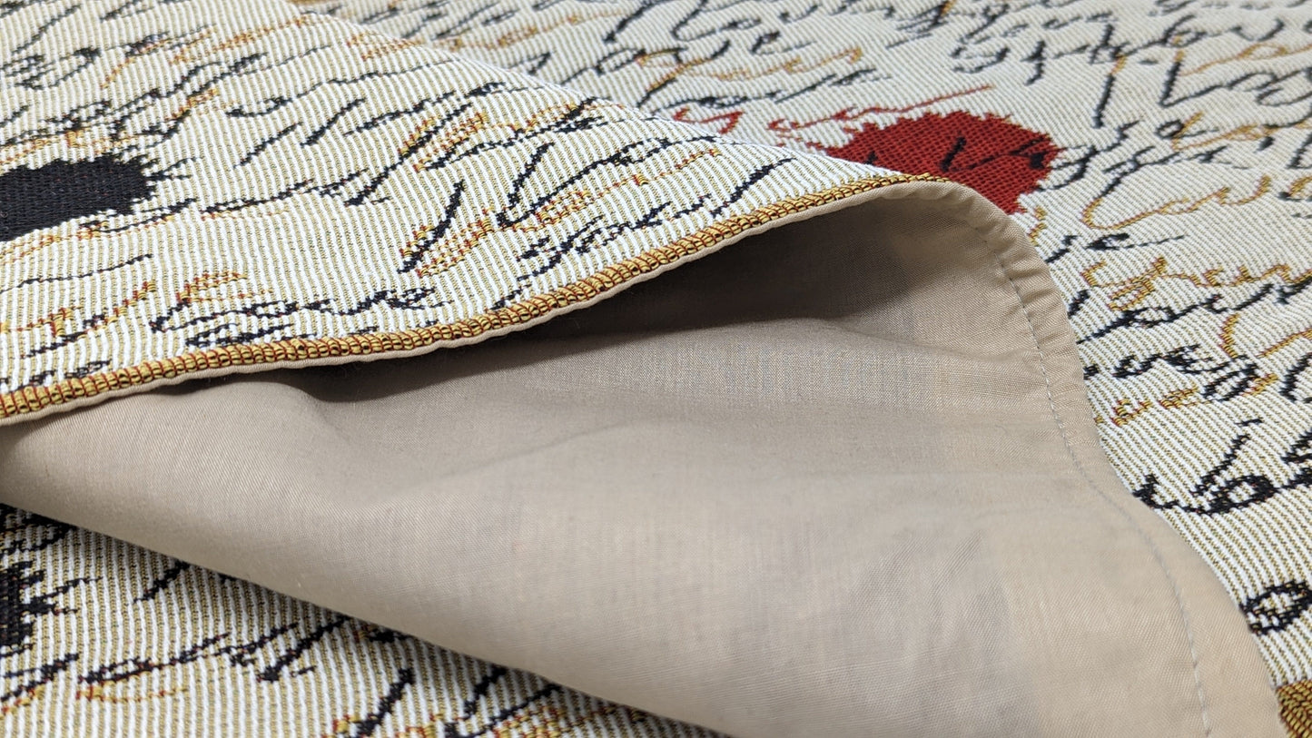 Tache Romantic Valentine’s Love Letter Beige Woven Tapestry Placemat Set (18111)