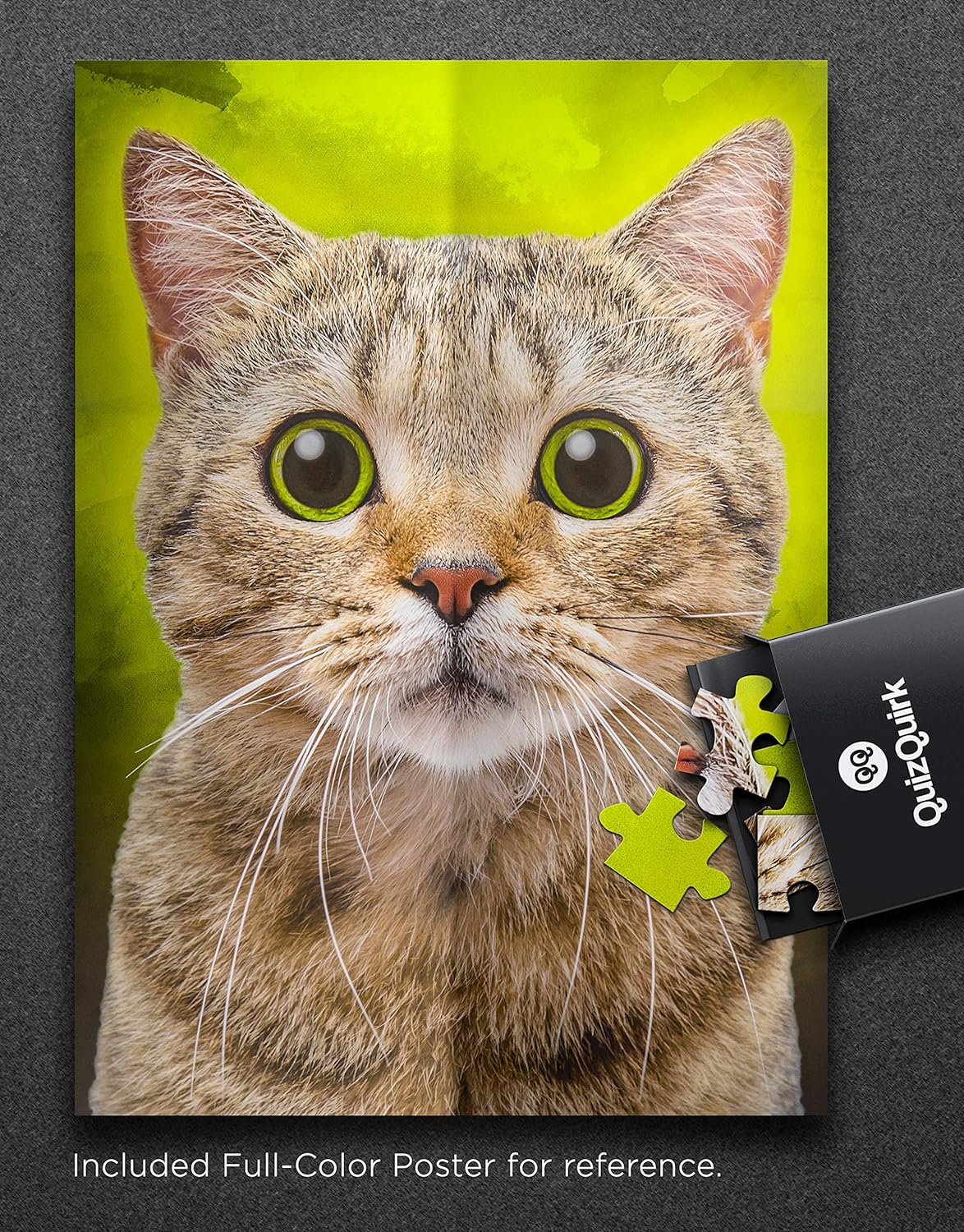 QuizQuirk Puzzle, Cute Cat Piece Jigsaw Puzzle for Adults/Teens/Kids (Puzzle Saver Kit Included) (27" x 20")