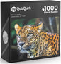 QuizQuirk 1000 Piece Puzzle, Bold Leopard Jigsaw Puzzle for Adults/Teens (Puzzle Saver Kit Included)