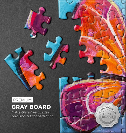 QuizQuirk 1000 Piece Puzzle, Butterfly Painting Jigsaw Puzzle for Adults/Teens (Puzzle Saver Kit Included)