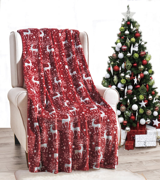Cozy Festive Holiday Throw Blanket 50" x 60"