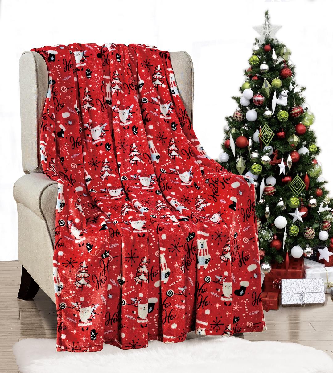 Cozy Festive Holiday Throw Blanket 50" x 60"