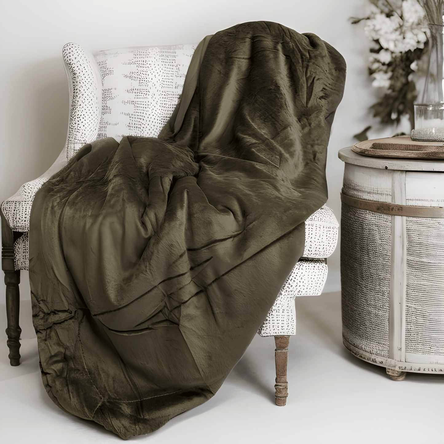 Tache Super Soft Evergreen Micro Fleece Green Sherpa Throw Blanket