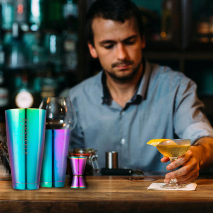 Professional 4-Piece Boston Cocktail Shaker Set