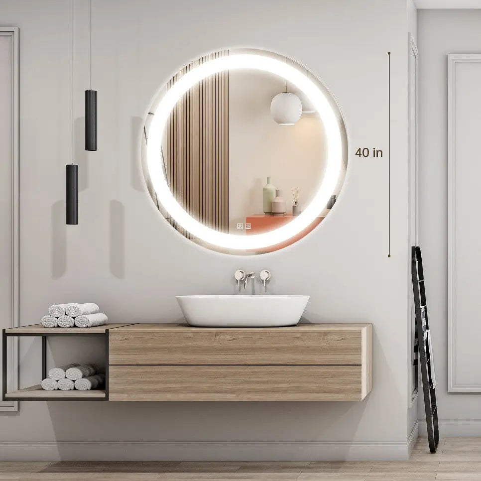 Round LED Bathroom Vanity Mirror with Dimmable Lights and Anti-Fog – view 4